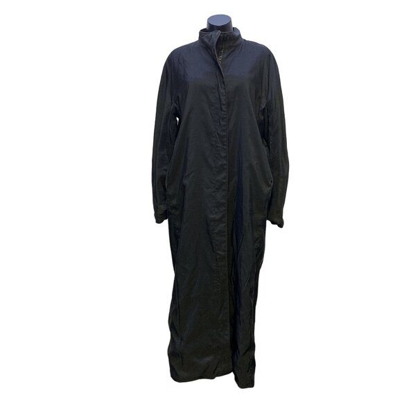 Mycra Pac One Brown/Black Reversible Textured Long Coat W/Matching Handbag Size - Picture 7 of 11